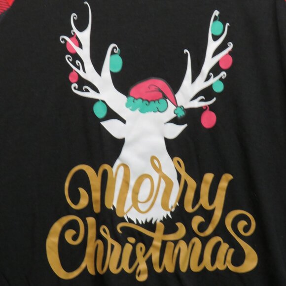 PatPat T Shirt Mens Size Extra Large Merry Christmas Ragland Buffalo Plaid New - Picture 3 of 10